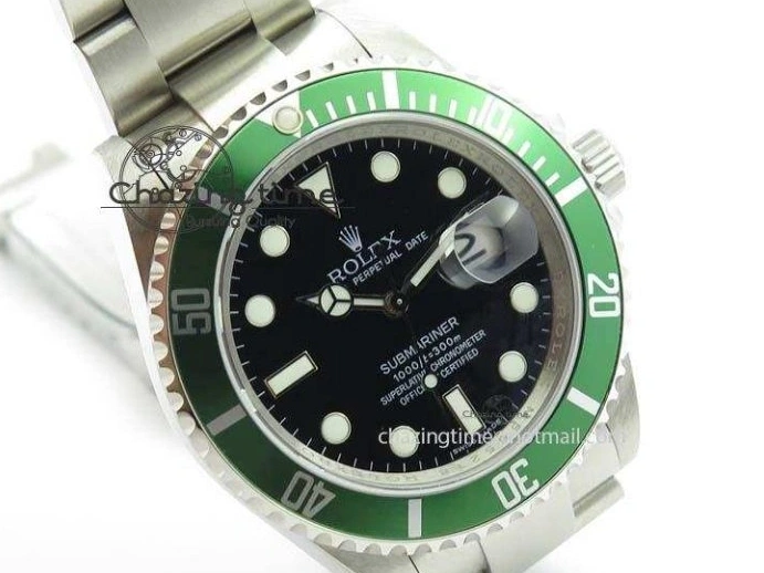0204 SoftTouch Submariner 16610LV SS Green Metal Bezel JF 1:1 Best Edition Black Dial On SS Bracelet SH 3755
